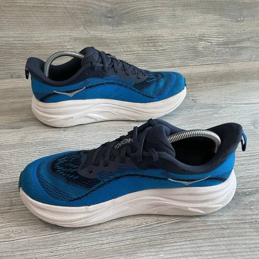 HOKA Skyflow Men's Size 9D Varsity Navy Electric Cobalt Blue Shoes 1155111-VVY
